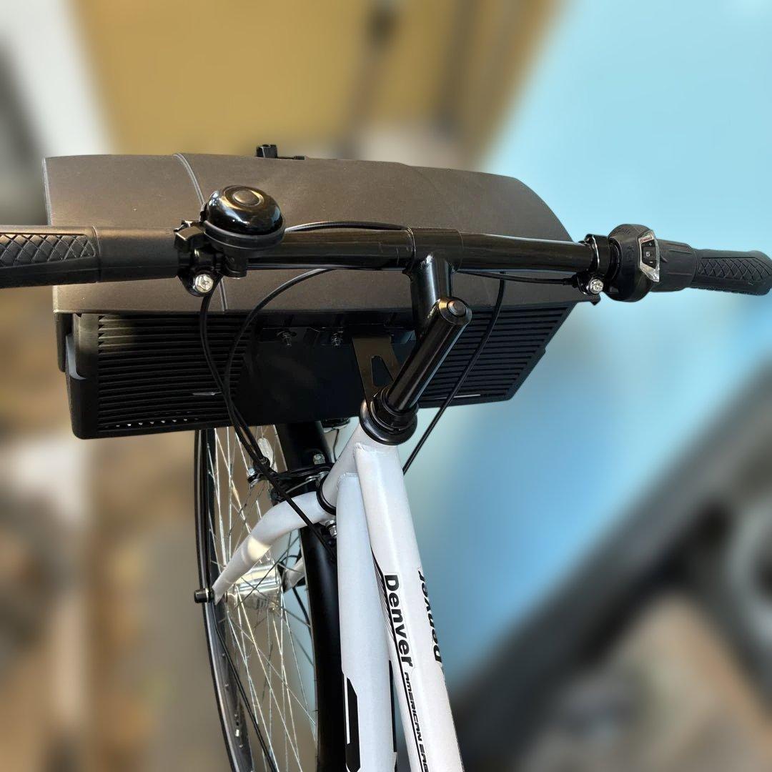 ‼️新品未使用品‼️Denver シティサイクル ホワイト 鍵付きバスケット付き6段