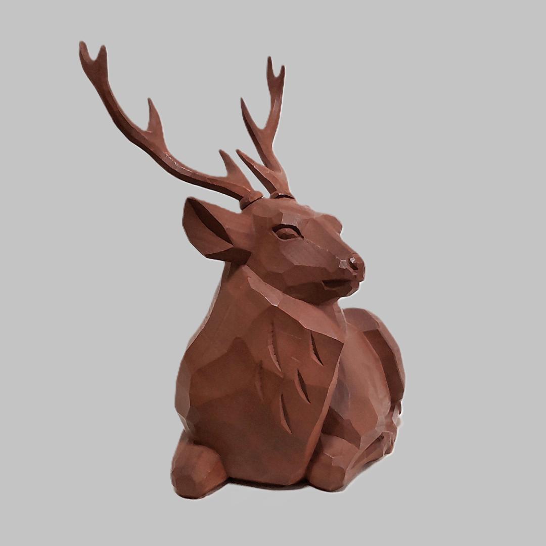 一刀彫　鹿　奈良人形　奈良一刀彫　東林　工芸品