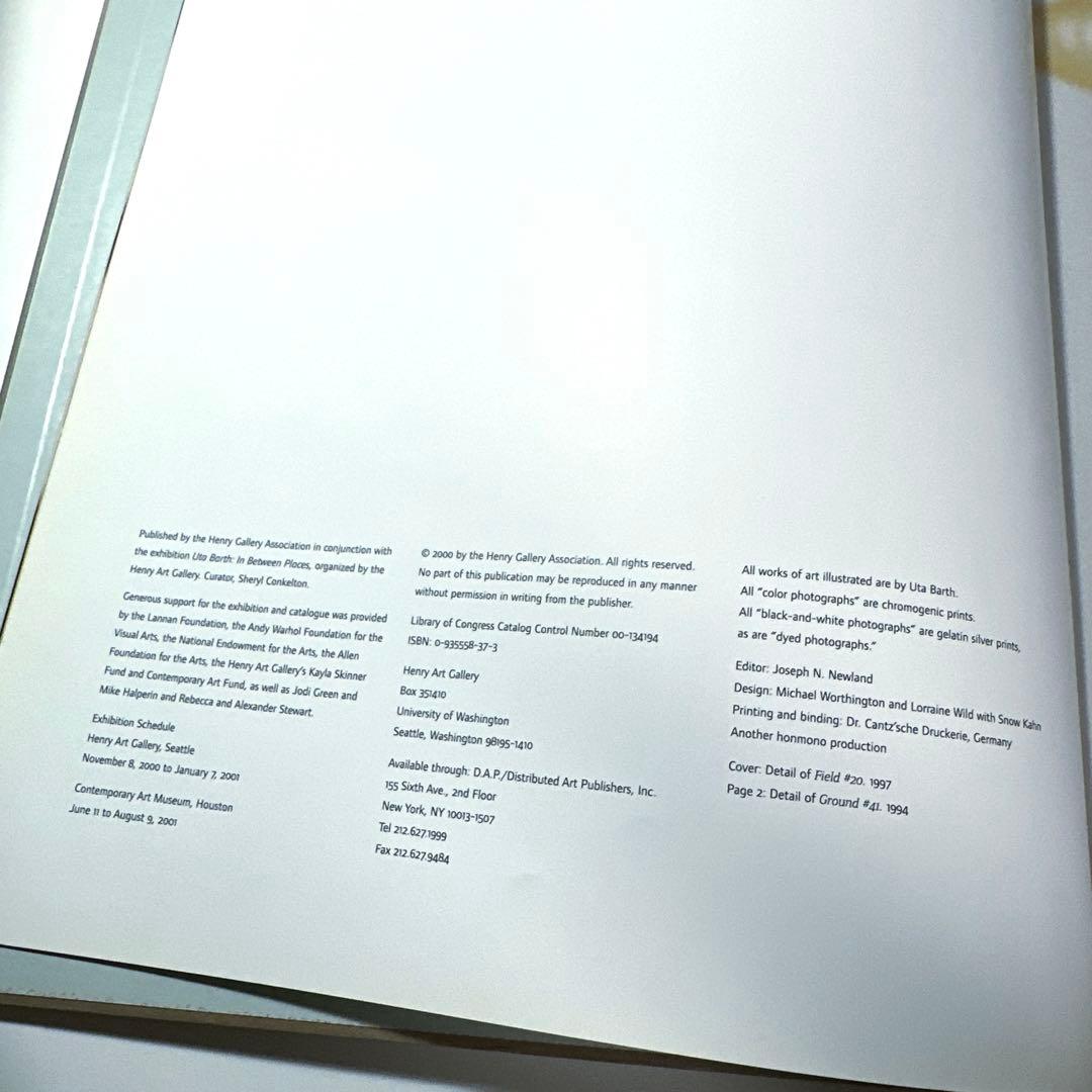 UTA BARTH • In between places 作品集・