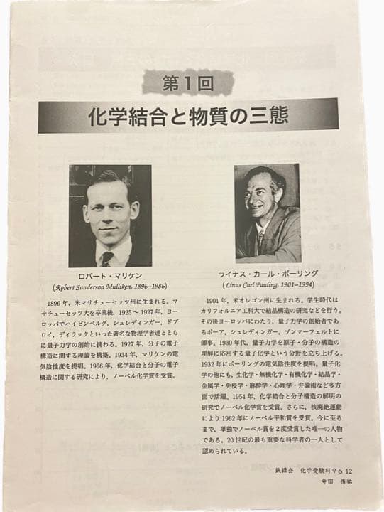 【非売品】鉄緑会 高３化学 授業冊子 寺田先生