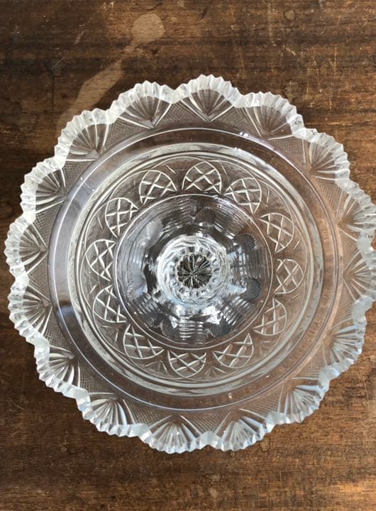 ギヤマン　江戸ガラス　蓋物　菓子器　共箱