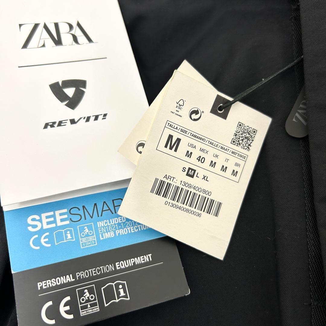 【未使用タグ付】ザラ REV’IT コラボ モーターサイクルジャケット 黒 40