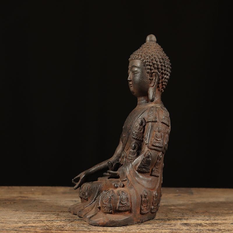 鉄器 鉄仏 千衣仏 釈迦牟尼仏坐像 仏教美術 工芸品 置物