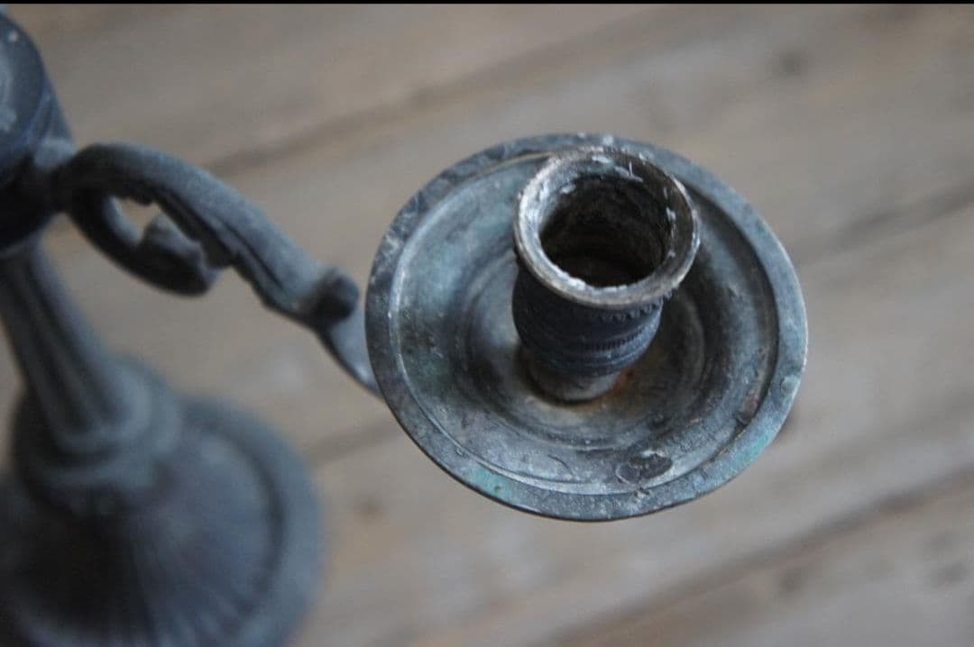 フランス　アンティーク　キャンドルスタンド　燭台　ブロカント　教会　蚤の市