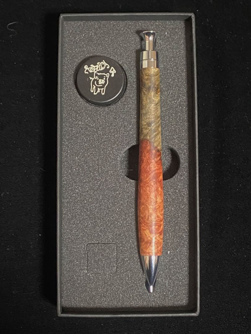 こぶた工房 シャープペンシル 極上花梨瘤 青赤 グロテスク0.5mm