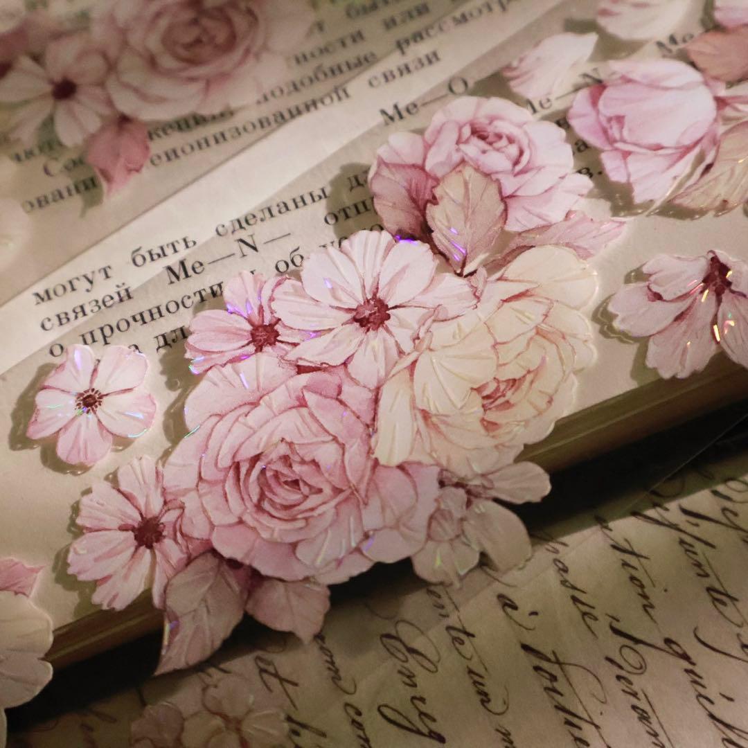 壹洱原创《语瑶-粉色》海外マスキングテープ　マステ 【2369】