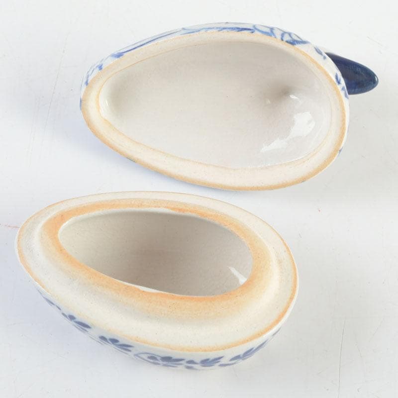 茶道具　染付　鳥形　香合　時代箱　V　9526