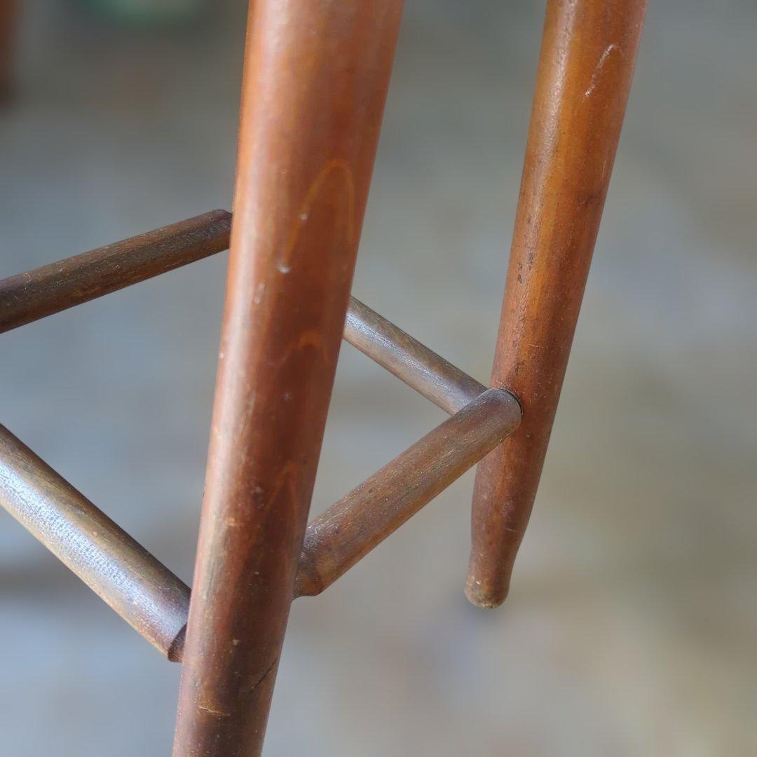 骨董　椅子　丸椅子　木製　スツール ブラウン アンティーク　イス