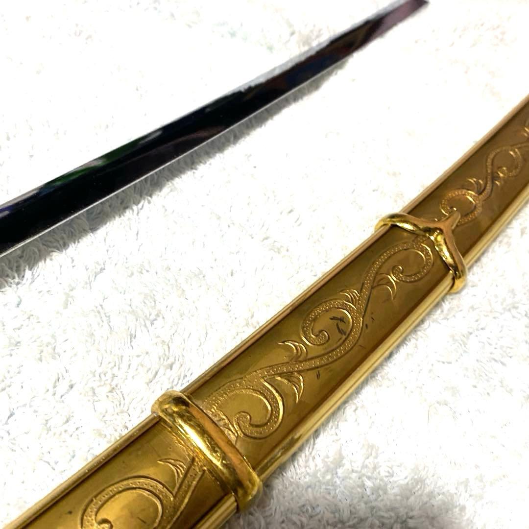 模造刀　金色の太刀　陣太刀　金属刀身