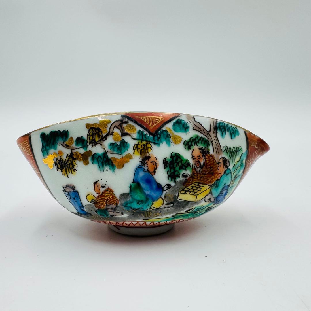 【九谷焼　玉水堂　庄三　茶器揃　湯呑み　湯冷まし　急須　共箱】骨董　アンティーク