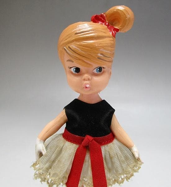 a0127-42女の子 少女 人形 フィギュア ヴィンテージ レトロ　当時物