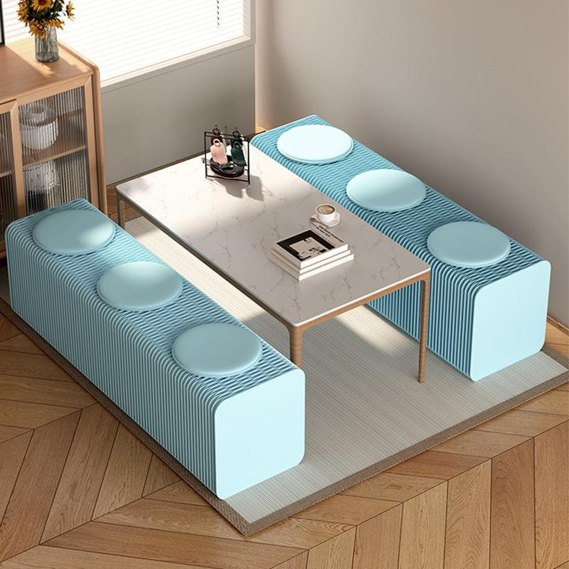 折り畳み伸縮ベンチライトブルー高さ40㎝長さ2.5ｍ持ち運び可能ダイニング待合室