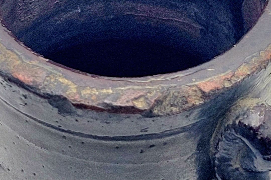 茶道具　耳付き壺　花入れ　九州の焼物？　江戸時代　骨董品、美術品