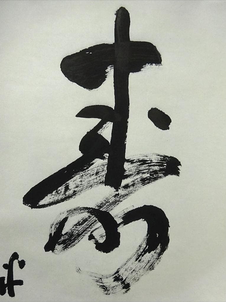 掛軸 稲澤江陽『寿無量 一行書』茶掛 紙本 肉筆 共箱付 掛け軸 w060311