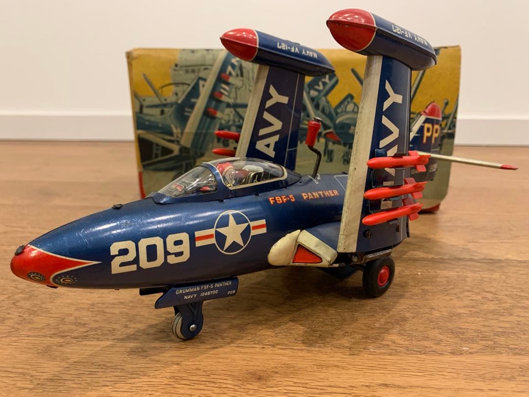 箱付き 米澤玩具 グラマンF9F-5 パンサー 大型ブリキ玩具 昭和レトロ