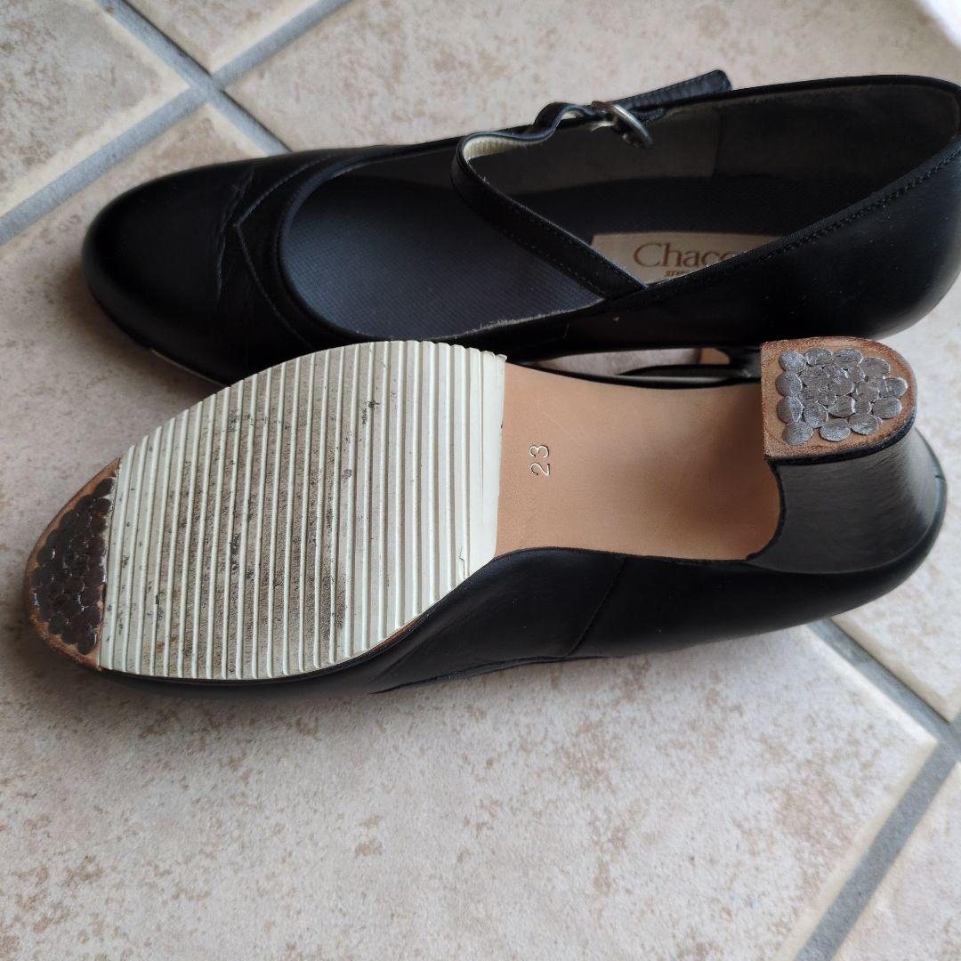 Chacott ブラック フラメンコシューズ ヒール付き