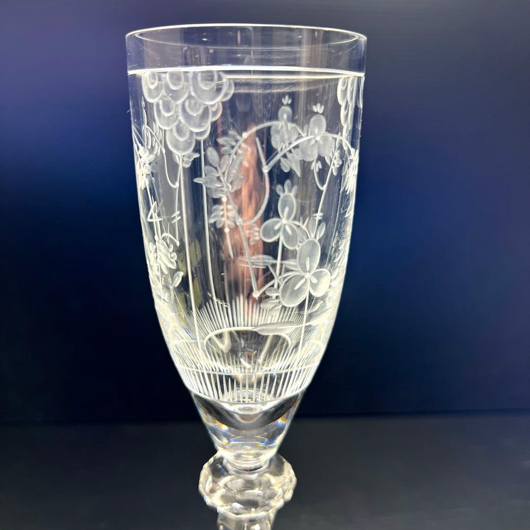 マイセン　クリスタル　シャンパングラス　高さ22.2㎝　東Y7-1128☆1F