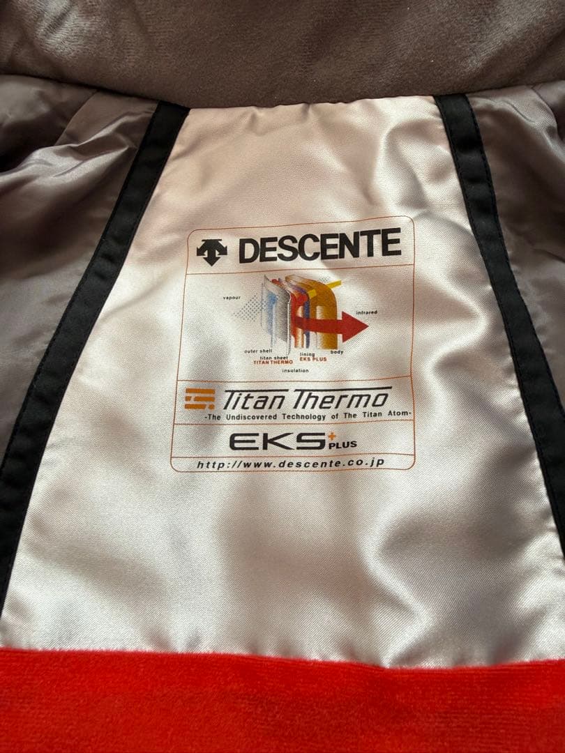 DESCENTE スキーウェアセット (M)赤/グレー