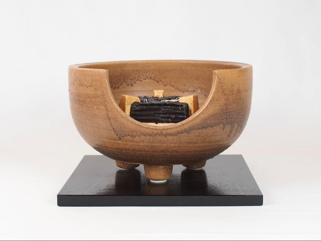 野々田式 風炉型電熱器 伊羅保 (動作OK) 茶道具 元箱付き