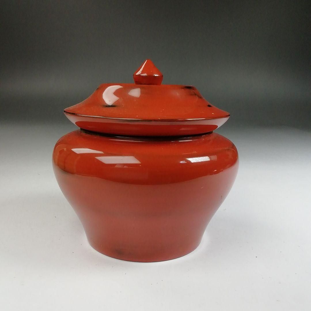 Ｔ８７９　茶入　『根来塗　茶壷』『坂下雄峰 作』　共箱　茶器　茶道具