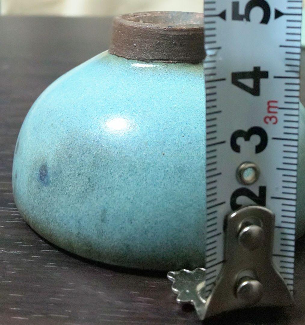 南宋時代 鈞窯紫斑紋盃 澱青釉紫紅斑盃 木製台座付 二客