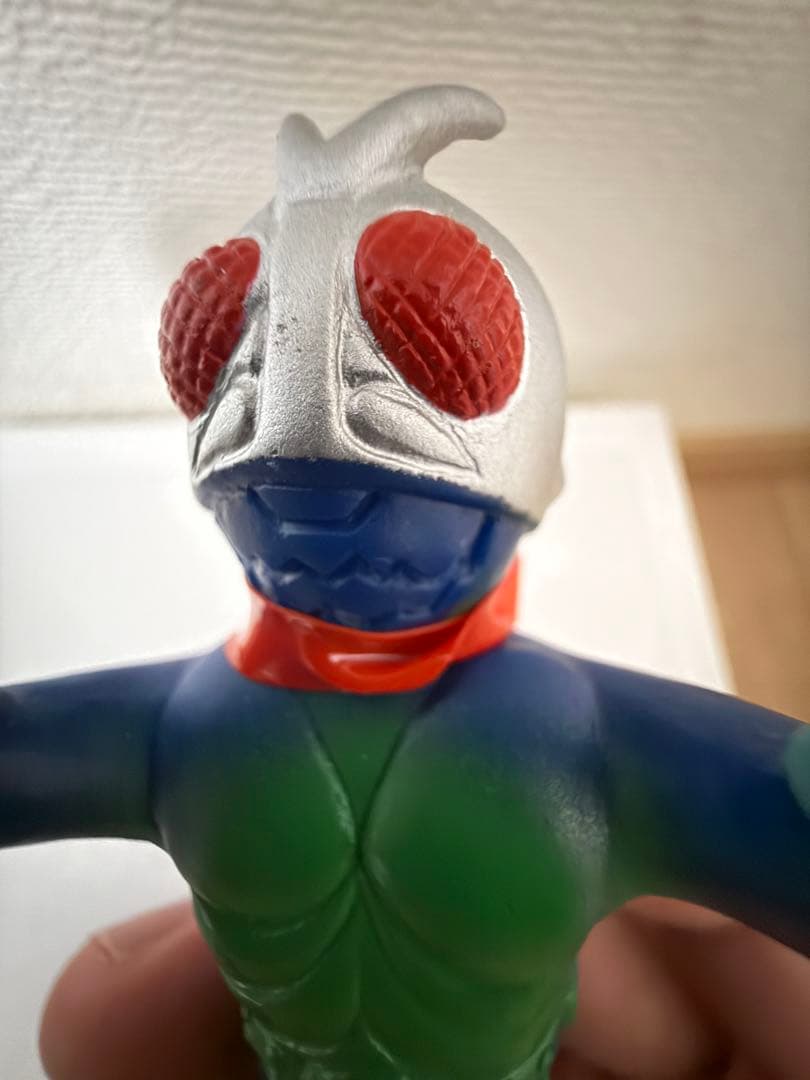 激レア 仮面ライダー2号　万歳ポーズ　青成型　ソフビ ユニファイブ