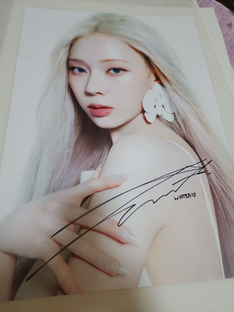 aespa ウィンター　直筆サイン入りポスター　espoir