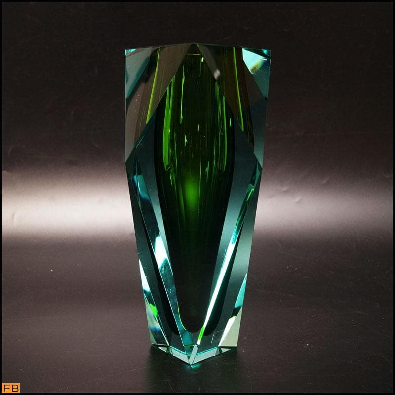 モーゼル◆花瓶 グリーン 花器 フラワーベース クリスタル Moser
