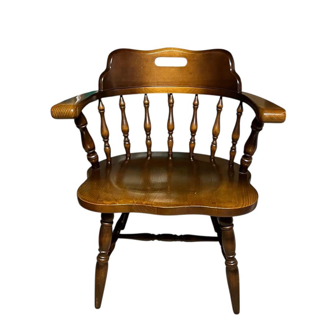 【送料無料】飛騨産業 キツツキ ウィンザーチェア アームチェア アンティーク ③