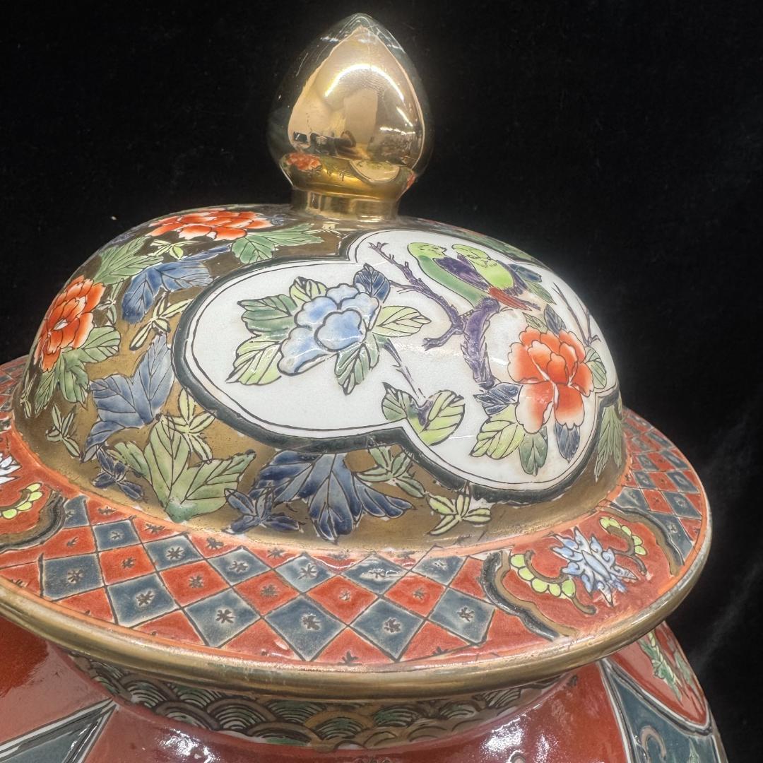 古伊万里　 赤絵 金襴手沈香壺　高さ51㎝