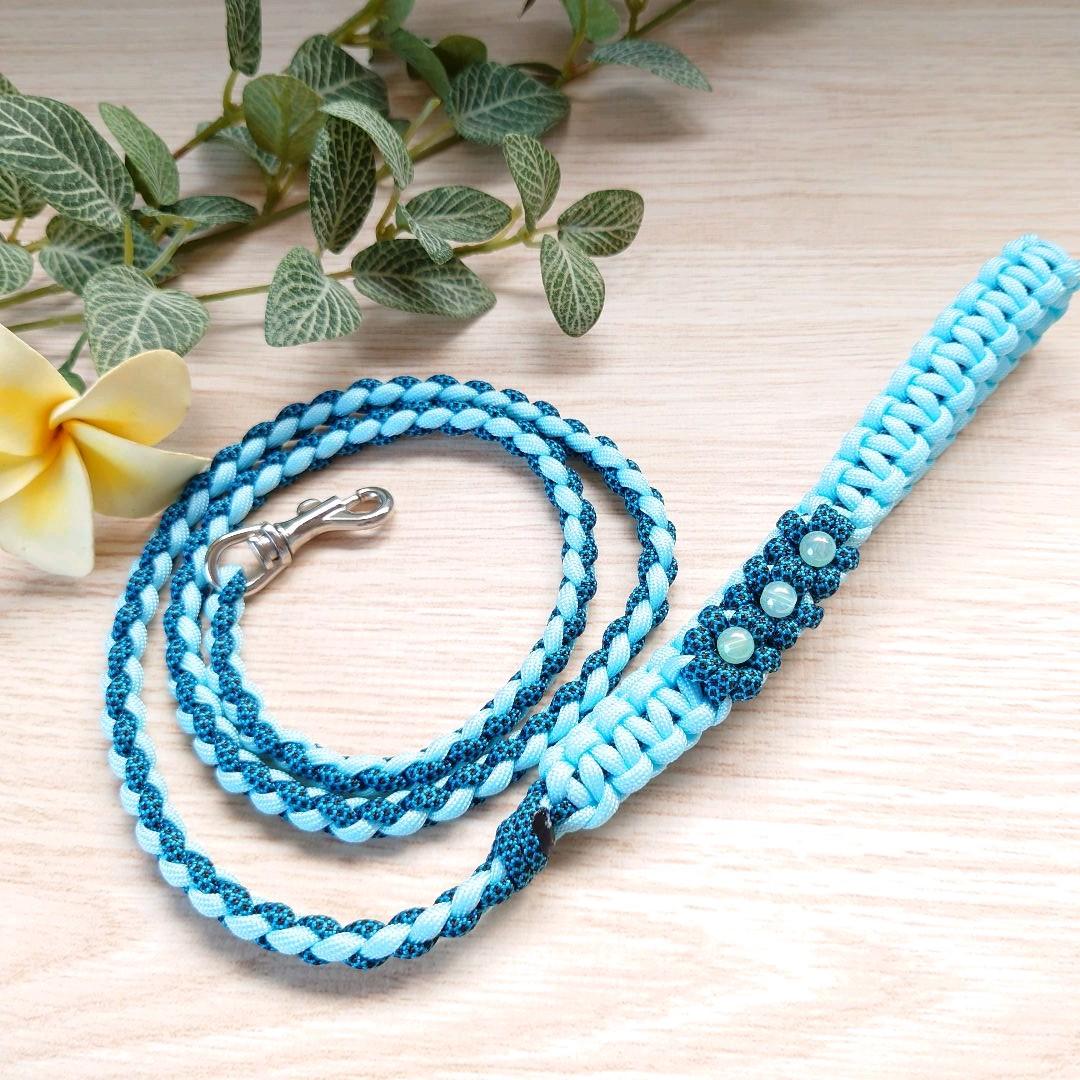 パラコードリード　パステルブルー　ブルー レオパード　№042