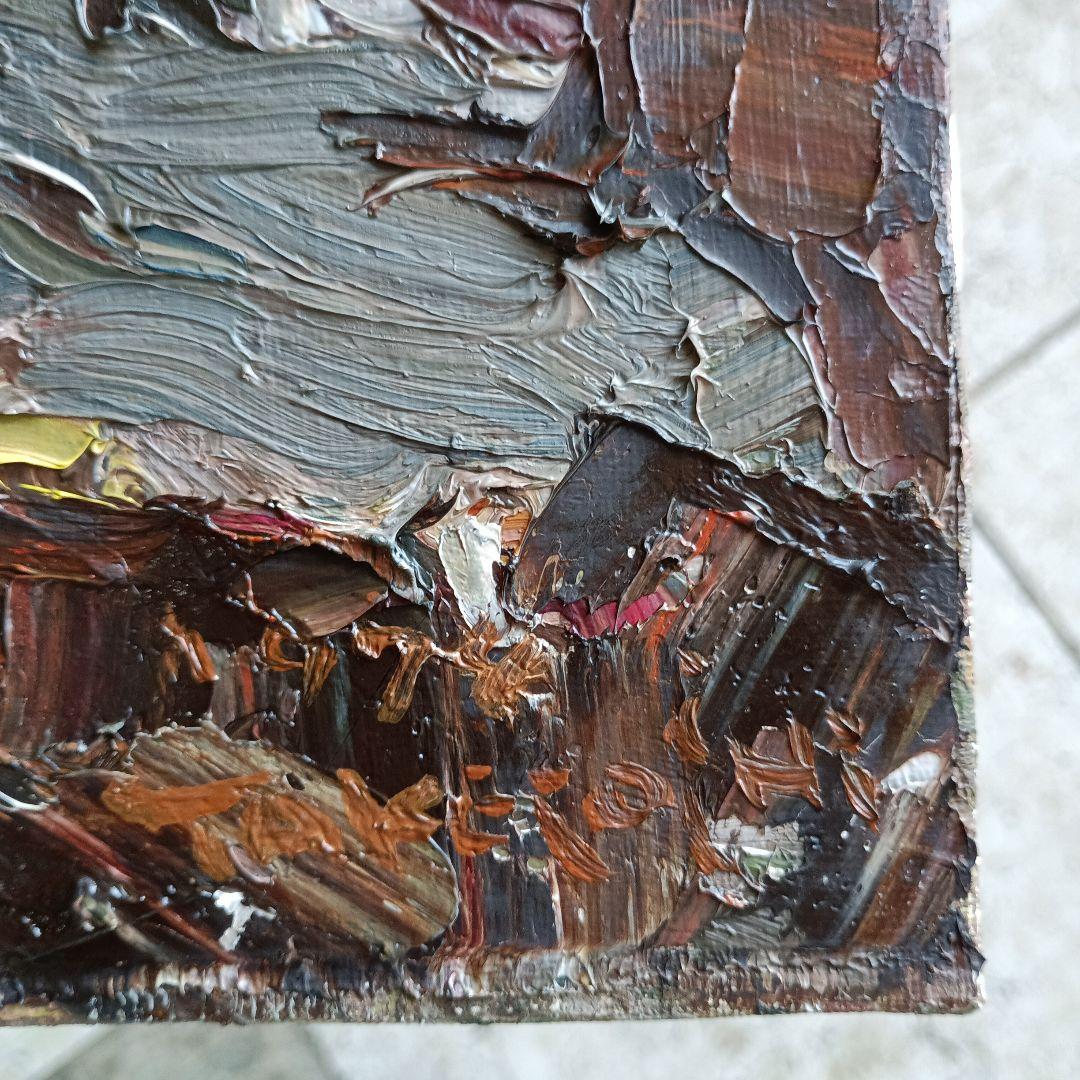 4260）松本竹敏　油絵F8号「えりも岬　１９７５年」独立美術協会所属