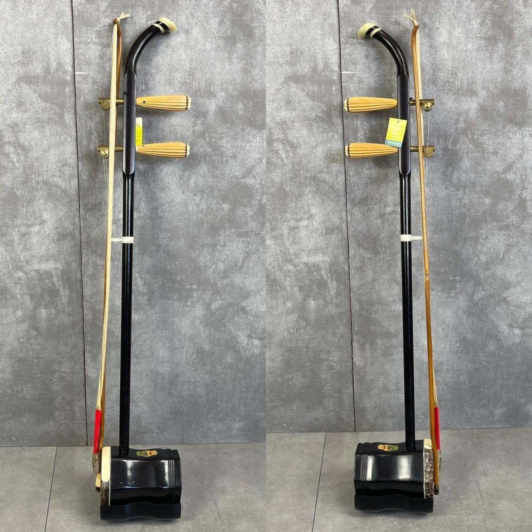 未使用品　二胡　DUNHUANG 上海民族楽器　敦煌牌 　蛇革　中国美術