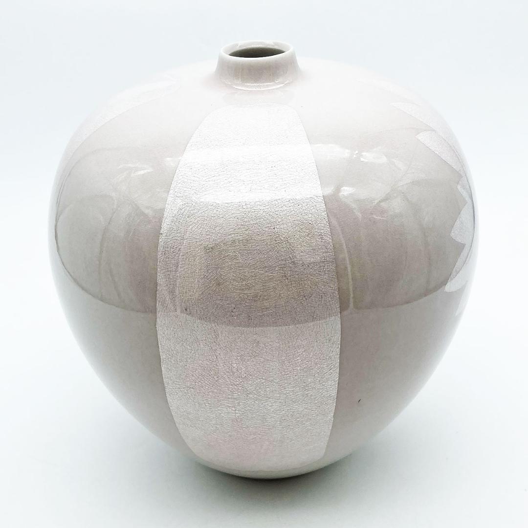 九谷焼 石川県指定無形文化財 中田一於 淡桜釉裏銀彩 花文 壷 花瓶 作家