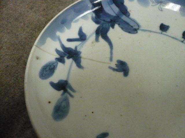 古伊万里 小鳥図 染付 中皿 5枚 [B31456]