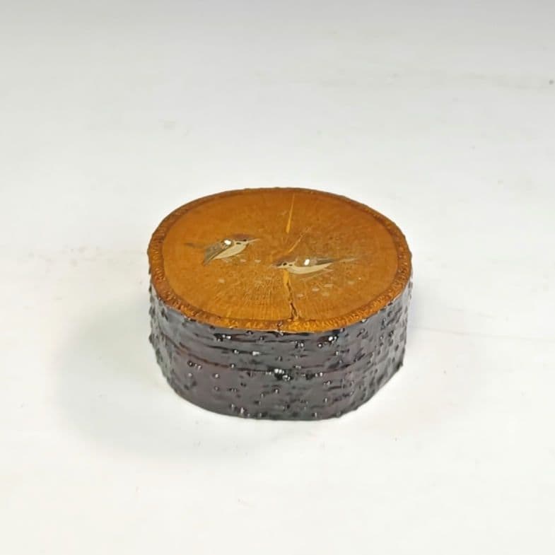 イ801 香合『中林星山作』『竹　雀すずめ蒔絵　香合　共箱』茶道具　漆塗