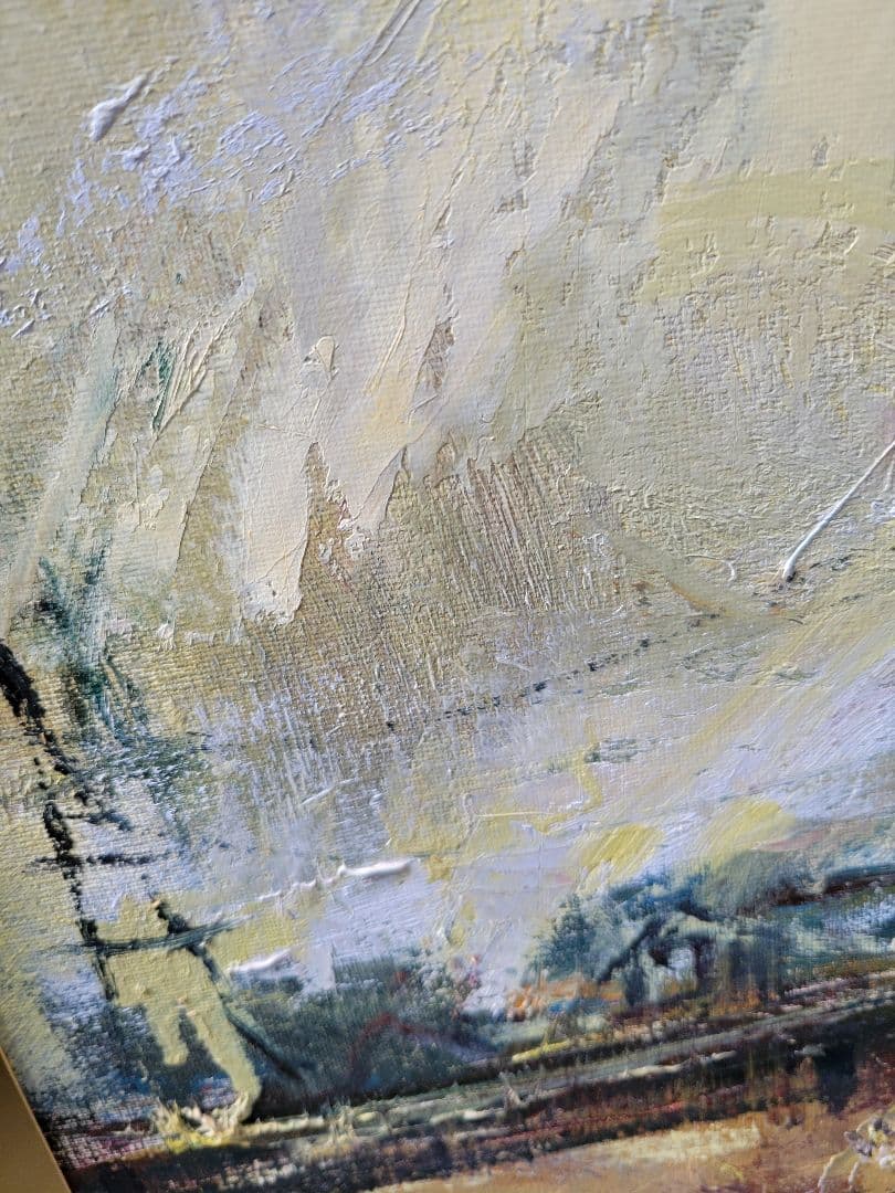 印象派風 油彩画 木の風景 大きなキャンバス