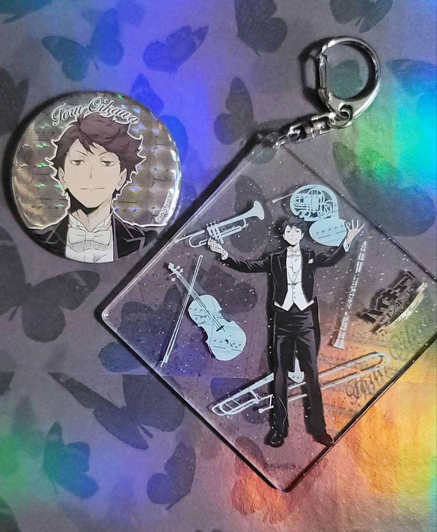 ハイキュー！！コンサート及川缶バッジ&アクキーオマケ［缶バ、ブックカバー付］