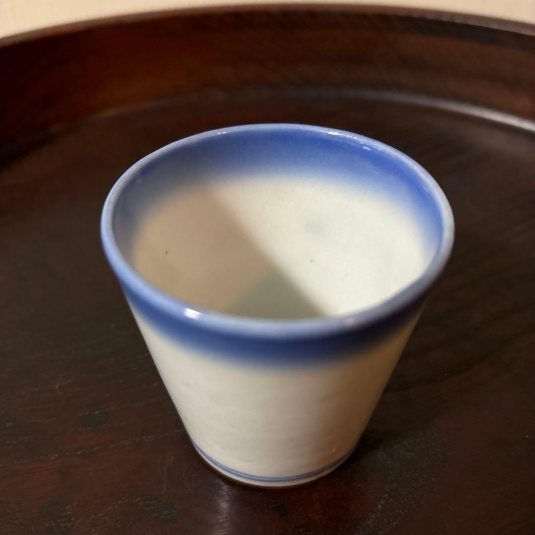 モダン輪線猪口　1点③ぐい呑み　筒盃　蕎麦猪口　伊万里　瀬戸　染付　検李朝　酒器