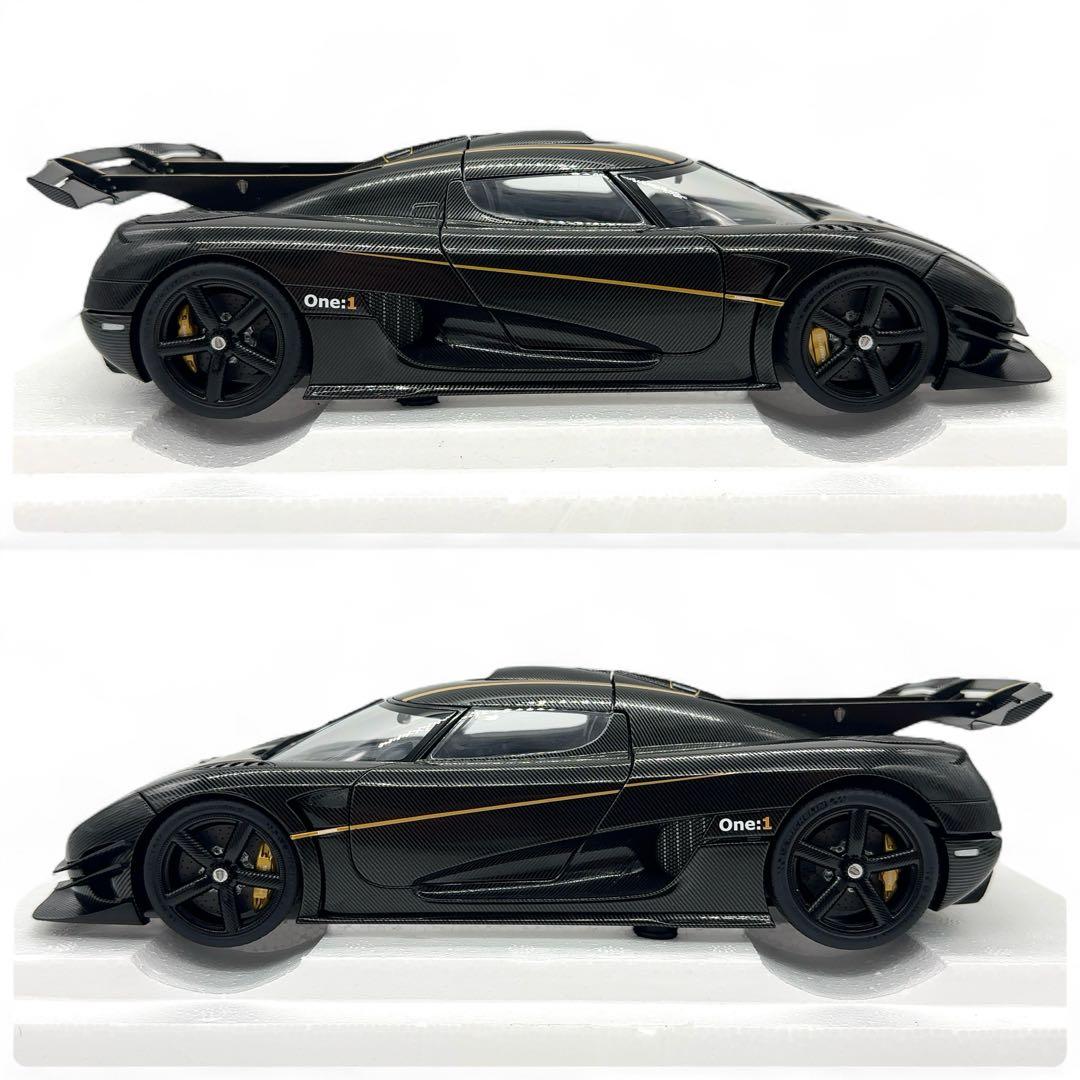 新品同様 オートアート 1/18 ケーニグセグ ONE:1 ゴールドストライプ