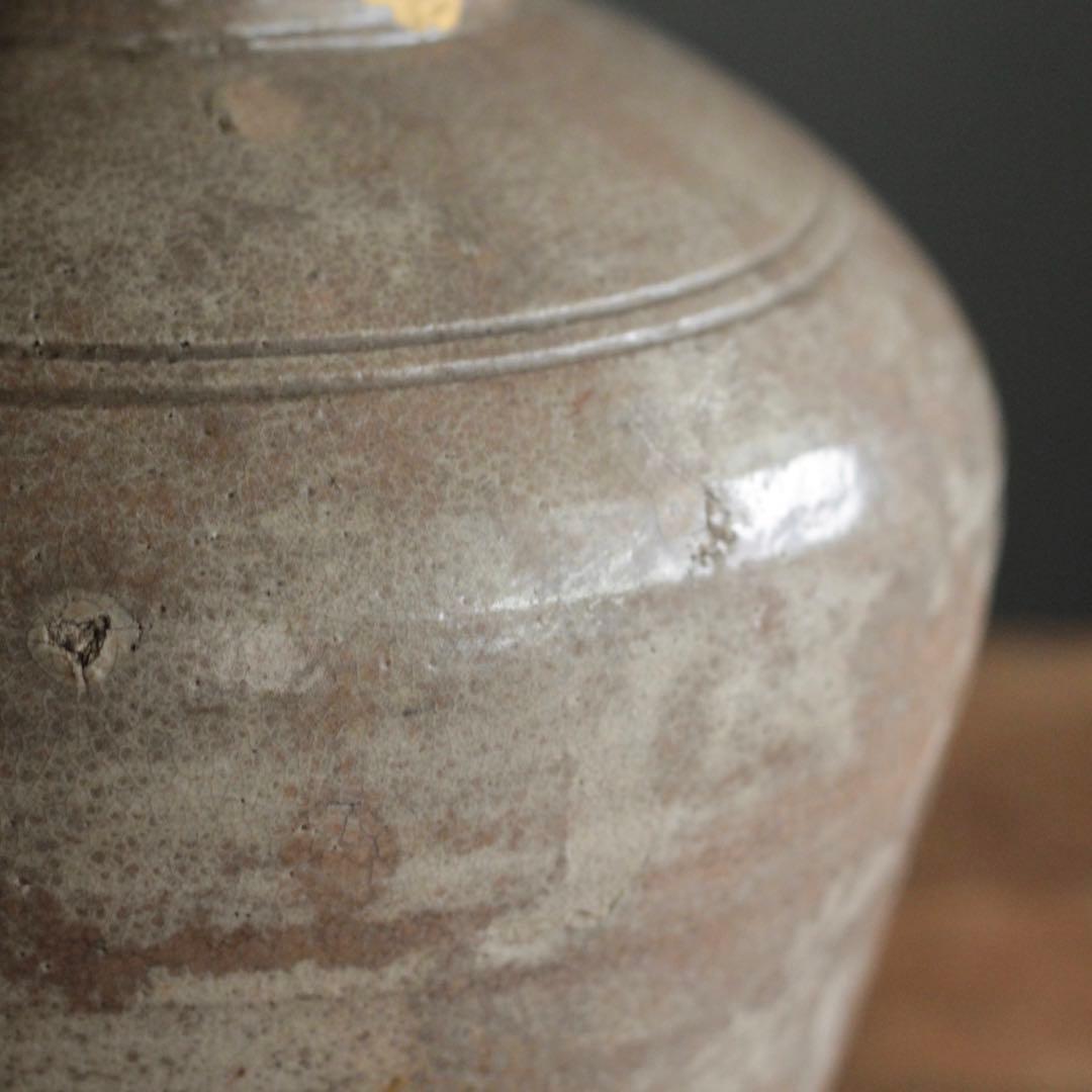 景色豊かな 李朝 壺 朝鮮美術 雨漏り手 古美術 古道具 アンティーク