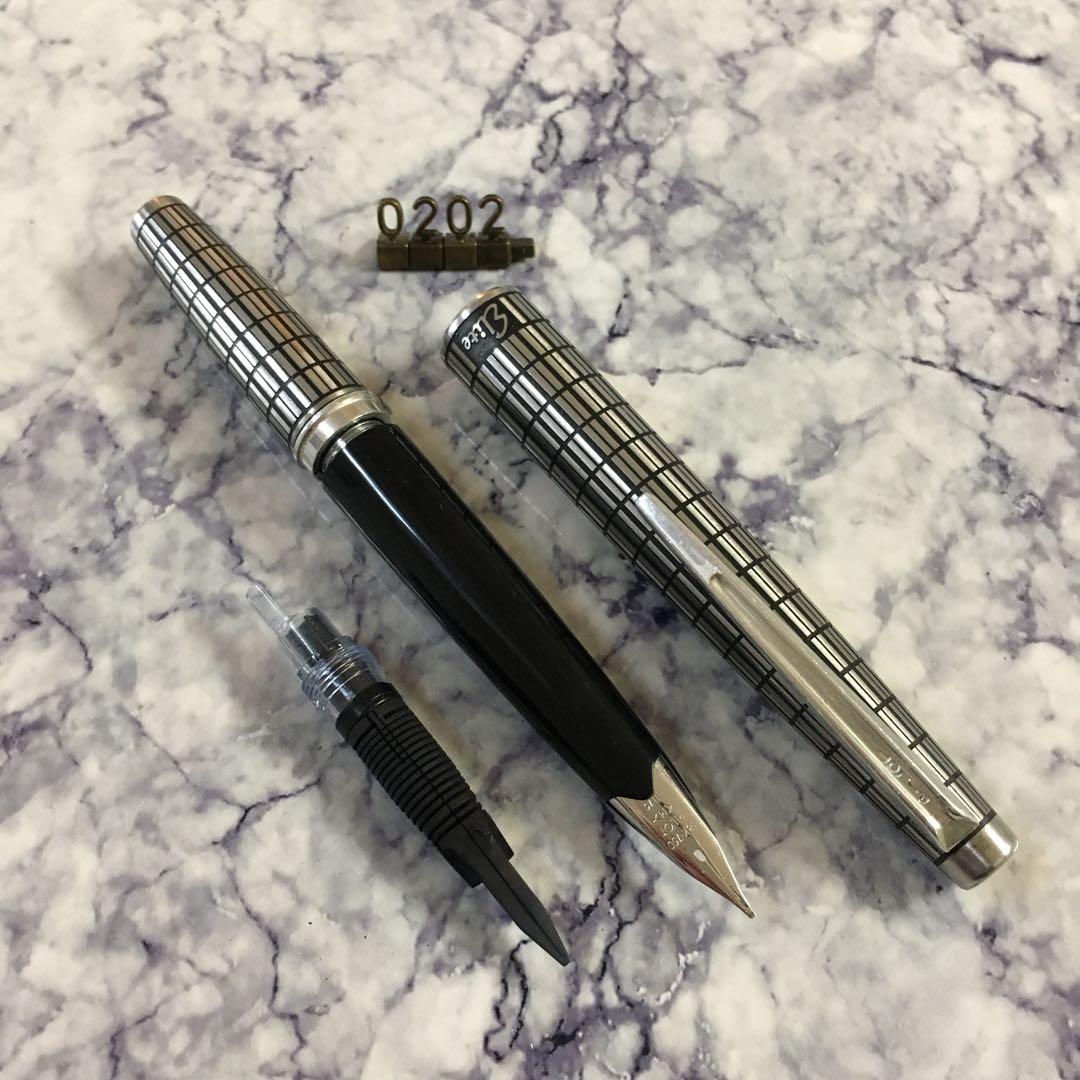 #0202 オーバーホール済み 万年筆 PILOT Elite 全格子 18k