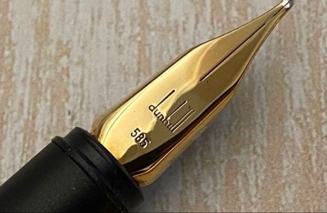 ダンヒル 万年筆 ゴールドプレート ペン先　14K 585 箱付き