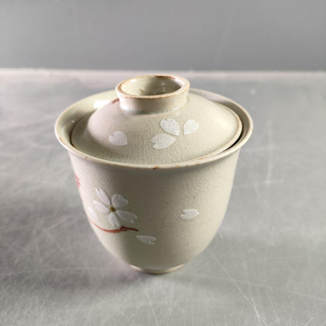 A874-3/平安菊渓 造/仁清写雲錦模様小蓋茶碗(蓋4客・碗5客)