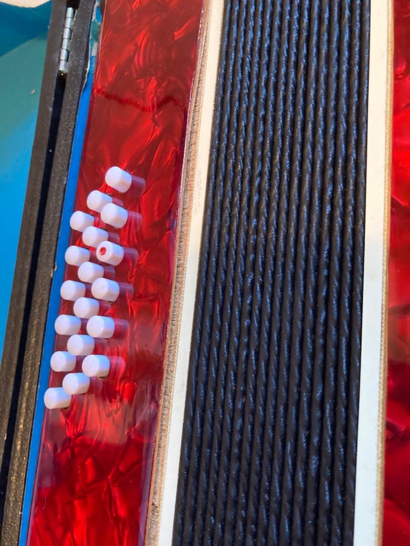 赤い37鍵アコーディオン