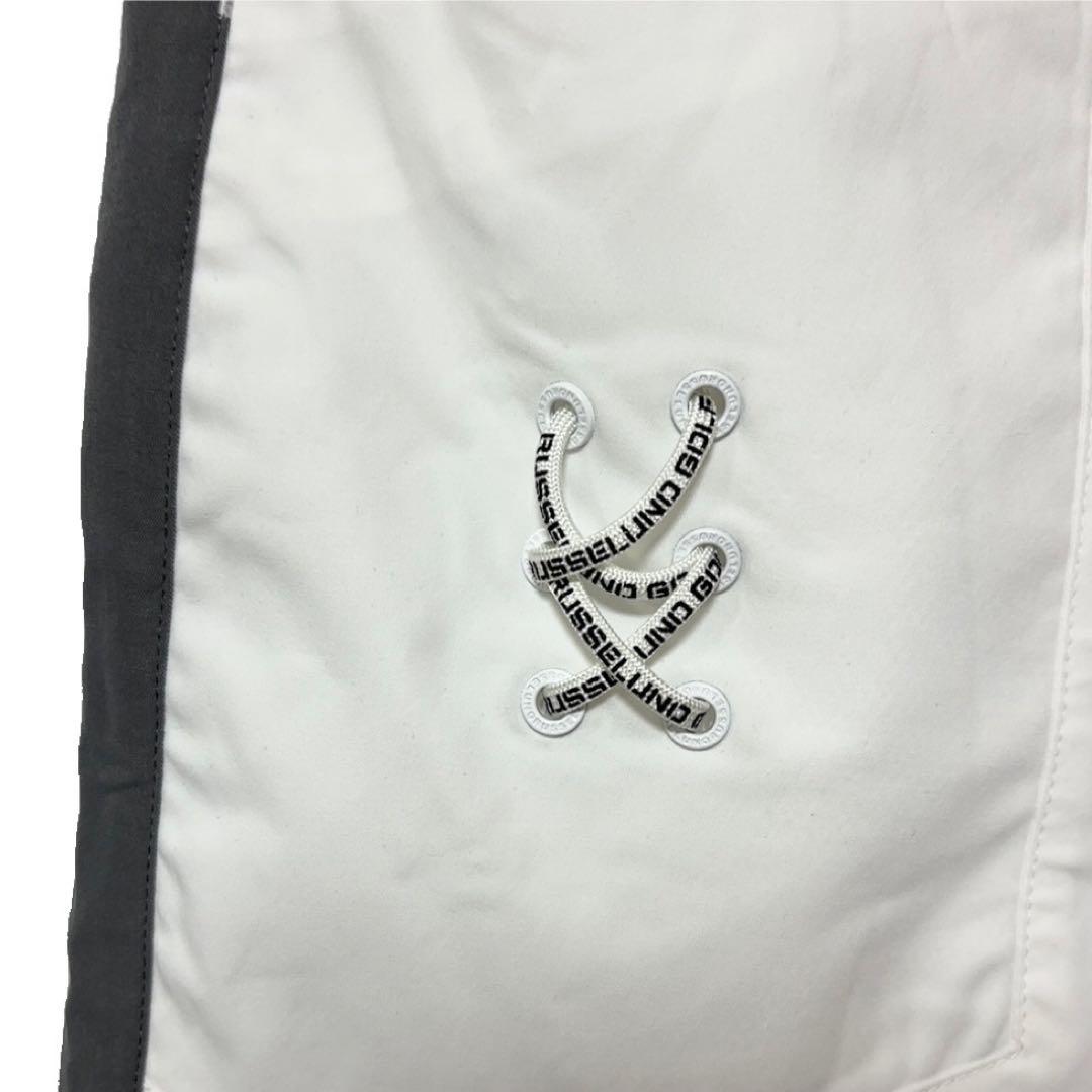 新品 ラッセルノ ゴルフ パイピング ライン ショーツ ホワイト L 5