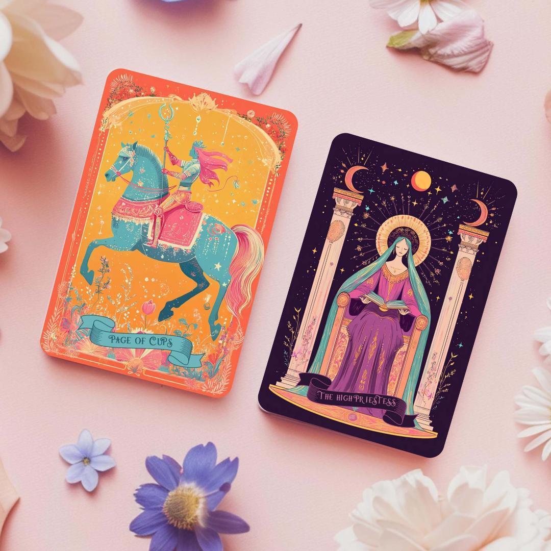 【正規品タロットカード】希少レア！鮮やかなパステルカラーの花×夢美麗アートデッキ