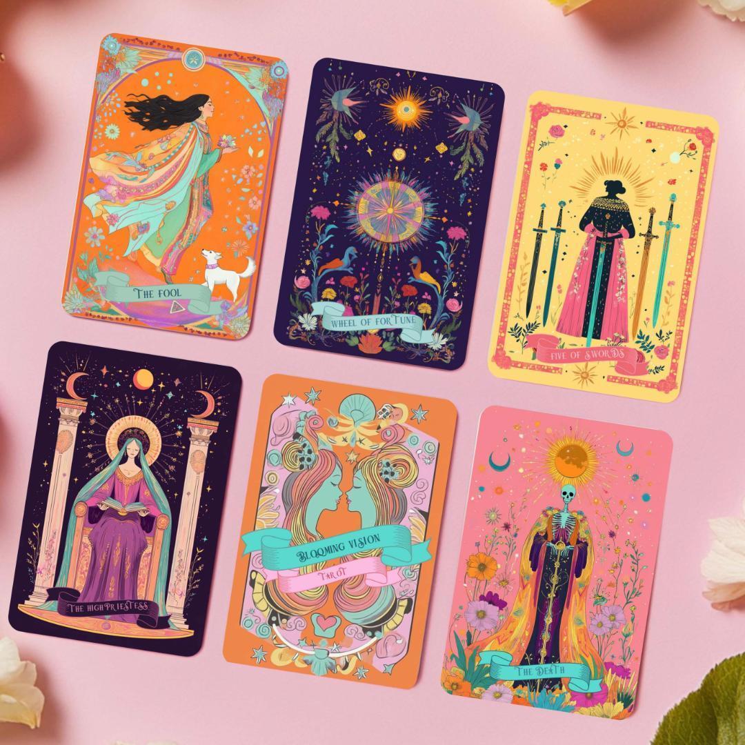 【正規品タロットカード】希少レア！鮮やかなパステルカラーの花×夢美麗アートデッキ