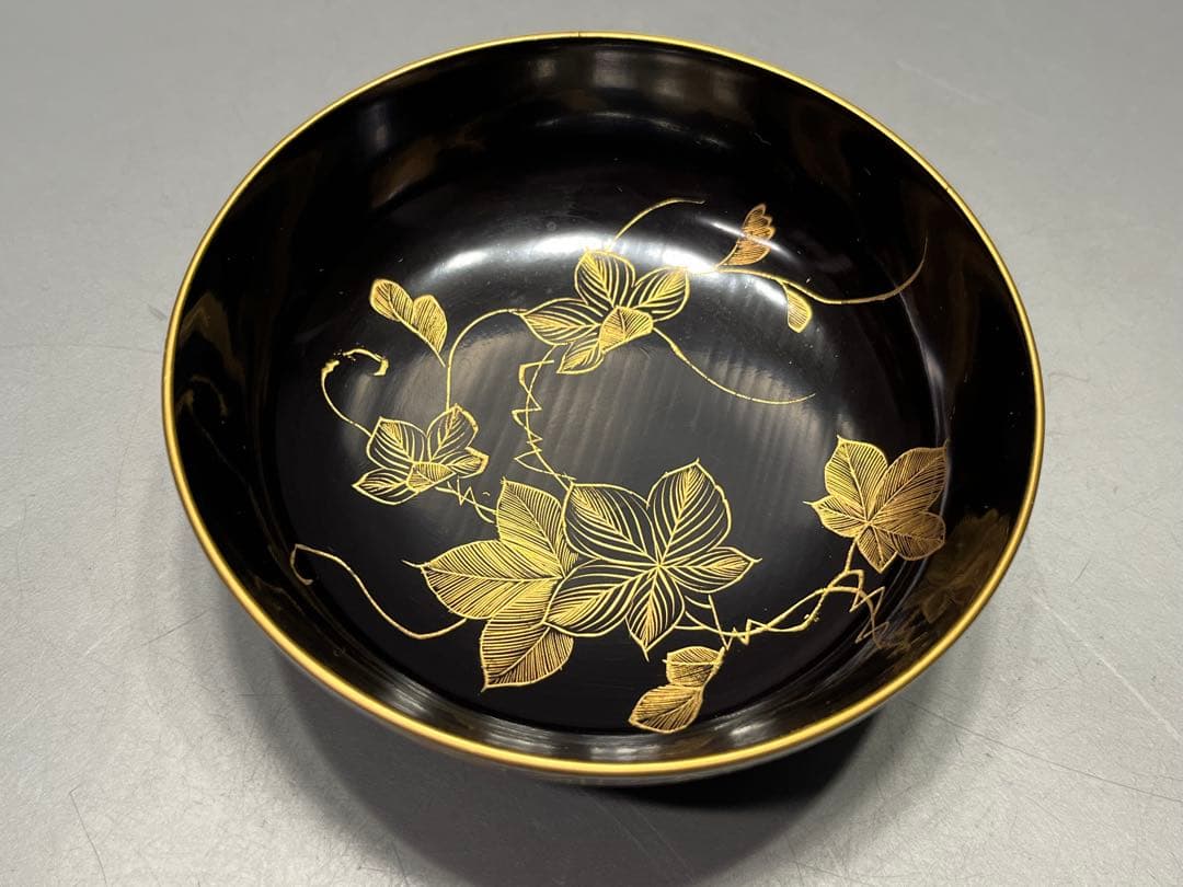 時代　極上　輪島塗　沈金蒔絵　煮椀　吸物椀　五客　木製　おすすめ品