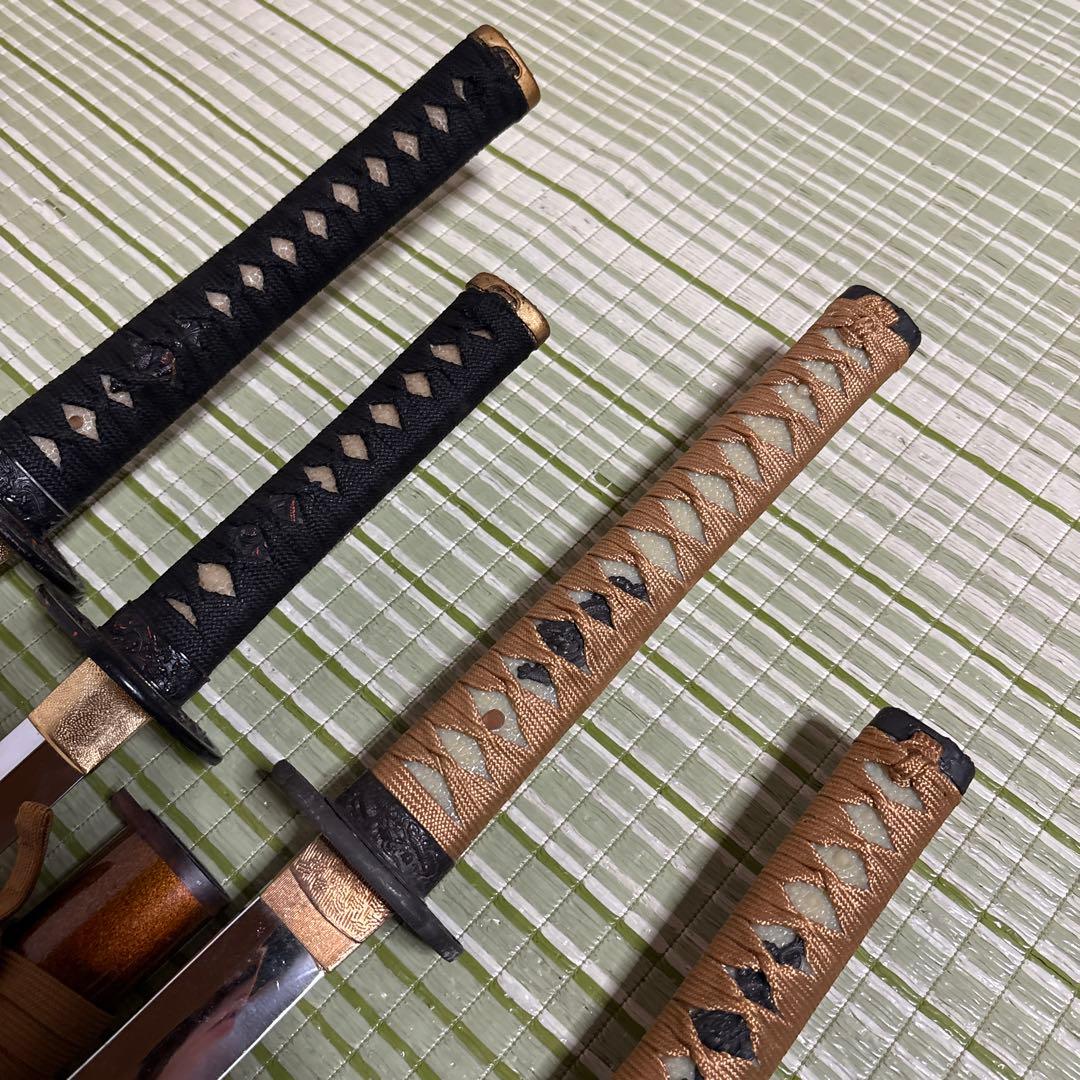 模造刀　模擬刀　武士　侍　伝統工芸　剣　ソード　太刀　小太刀　鞘　鍔　4本セット